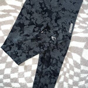 Gymshark Camouflage Black and Gray Leggings